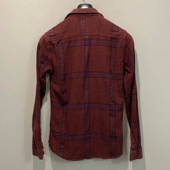 Superdry Red Plaid Button Down Shirt Size Medium - Picture 7 of 11